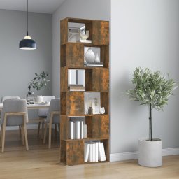 Biblioteca/Separator de camera, stejar fumuriu, 60x24x186 cm GartenMobel Dekor