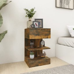 Noptiera, stejar fumuriu, 40x35x65 cm, lemn prelucrat GartenMobel Dekor