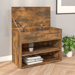 Banca pentru pantofi stejar fumuriu 60x30x45 cm lemn prelucrat GartenMobel Dekor