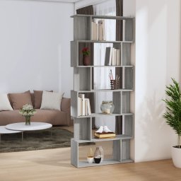 Biblioteca/Separator, gri sonoma, 80x24x192 cm, lemn prelucrat GartenMobel Dekor