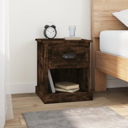 Noptiere, 2 buc., stejar afumat, 39x39x47,5 cm, lemn prelucrat GartenMobel Dekor