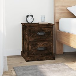 Noptiere, 2 buc., stejar afumat, 39x39x47,5 cm, lemn prelucrat GartenMobel Dekor