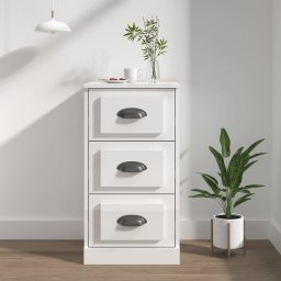 Servanta, alb extralucios, 36x35,5x67,5 cm, lemn prelucrat GartenMobel Dekor