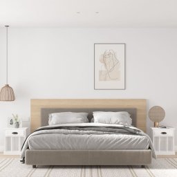 Noptiere, 2 buc., alb extralucios, 43x36x50 cm GartenMobel Dekor