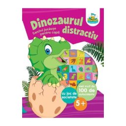 Dinozaurul distractiv. Sarcini jucause pentru copii cu joc de societate. 100 de autocolante