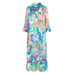 Dea Kudibal Rochie tip bluză 'Rosannadea' albastru închis / verde jad / roz / alb