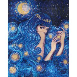 Set goblen cu diamante AB, cu sasiu, Frumusete stelara, 40x50 cm