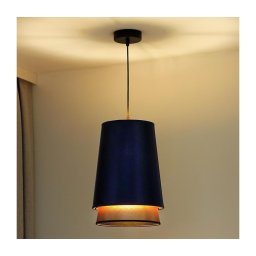 Lustră pe cablu BELL Duolla SHINY 1xE27/15W/230V d. 25 cm albastru/cupru