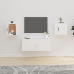 Dulapuri TV montate pe perete, 2 buc., alb, 40x34,5x40 cm GartenMobel Dekor