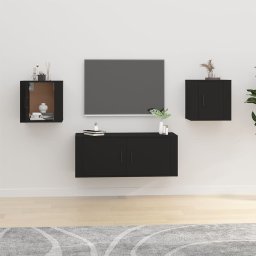 Dulapuri TV montate pe perete, 2 buc., negru, 40x34,5x40 cm GartenMobel Dekor