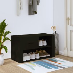 Pantofar, negru, 80x35x45 cm, lemn compozit GartenMobel Dekor