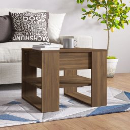 Masuta de cafea, stejar maro, 55,5x55x45 cm, lemn prelucrat GartenMobel Dekor