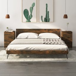 Noptiere, 2 buc., stejar afumat, 40x36x65 cm GartenMobel Dekor