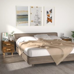 Noptiere, 2 buc., stejar afumat, 40x35x47,5 cm GartenMobel Dekor