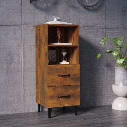 Servanta, stejar fumuriu, 34,5x34x90 cm, lemn compozit GartenMobel Dekor