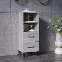 Servanta, gri sonoma, 34,5x34x90 cm, lemn compozit GartenMobel Dekor