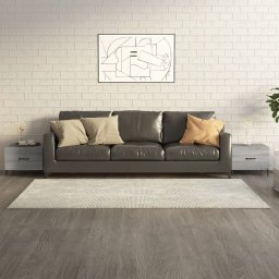 Masute cafea picioare metalice, 2 buc., gri sonoma, 50x50x40 cm GartenMobel Dekor