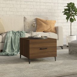Masuta de cafea cu picioare metalice, stejar maro, 50x50x40 cm GartenMobel Dekor
