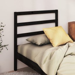 Tablie de pat, negru, 81x4x100 cm, lemn masiv de pin GartenMobel Dekor