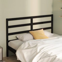 Tablie de pat, negru, 146x4x100 cm, lemn masiv de pin GartenMobel Dekor