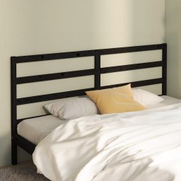 Tablie de pat, negru, 206x4x100 cm, lemn masiv de pin GartenMobel Dekor