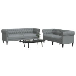 Set de canapele, 2 piese, gri deschis, material textil GartenMobel Dekor