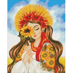 Set goblen cu diamante, cu sasiu, Raze de soare, 40x50 cm