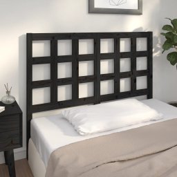 Tablie de pat, negru, 125,5x4x100 cm, lemn masiv de pin GartenMobel Dekor
