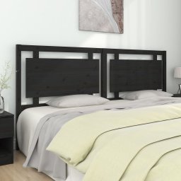 Tablie de pat, negru, 205,5x4x100 cm, lemn masiv de pin GartenMobel Dekor