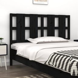 Tablie de pat, negru, 125,5x4x100 cm, lemn masiv de pin GartenMobel Dekor
