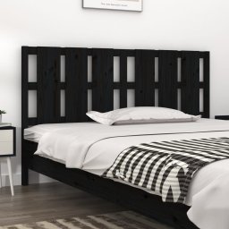 Tablie de pat, negru, 165,5x4x100 cm, lemn masiv de pin GartenMobel Dekor