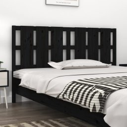 Tablie de pat, negru, 185,5x4x100 cm, lemn masiv de pin GartenMobel Dekor