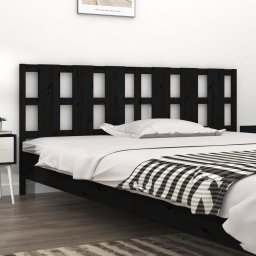 Tablie de pat, negru, 205,5x4x100 cm, lemn masiv de pin GartenMobel Dekor