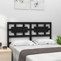 Tablie de pat, negru, 205,5x4x100 cm, lemn masiv de pin GartenMobel Dekor