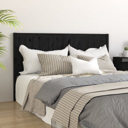 Tablie de pat, negru, 205,5x4x100 cm, lemn masiv de pin GartenMobel Dekor
