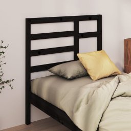 Tablie de pat, negru, 106x4x104 cm, lemn masiv de pin GartenMobel Dekor
