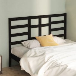 Tablie de pat, negru, 156x4x104 cm, lemn masiv de pin GartenMobel Dekor
