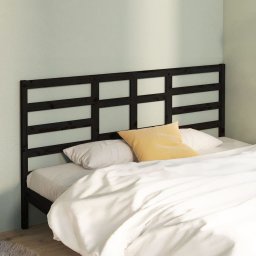 Tablie de pat, negru, 206x4x104 cm, lemn masiv de pin GartenMobel Dekor