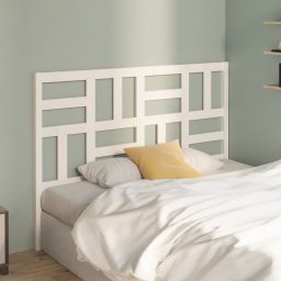 Tablie de pat, alb, 126x4x104 cm, lemn masiv de pin GartenMobel Dekor