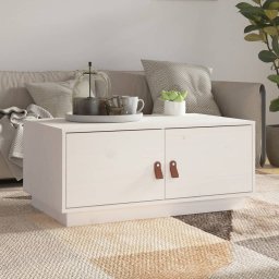 Masuta de cafea, alb, 80x50x35 cm, lemn masiv de pin GartenMobel Dekor