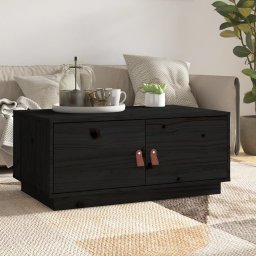 Masuta de cafea, negru, 80x50x35 cm, lemn masiv de pin GartenMobel Dekor
