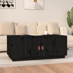 Masuta de cafea, negru, 100x50x41 cm, lemn masiv de pin GartenMobel Dekor