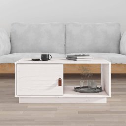 Masuta de cafea, alb, 80x50x35,5 cm, lemn masiv de pin GartenMobel Dekor
