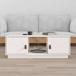 Masuta de cafea, alb, 100x50x35 cm, lemn masiv de pin GartenMobel Dekor
