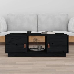 Masuta de cafea, negru, 100x50x35 cm, lemn masiv de pin GartenMobel Dekor