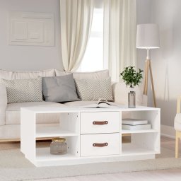 Masuta de cafea, alb, 100x50x41 cm, lemn masiv de pin GartenMobel Dekor