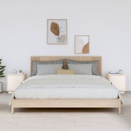 Noptiere, 2 buc., alb, 40x34x45 cm, lemn masiv de pin GartenMobel Dekor