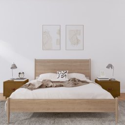 Noptiere, 2 buc, maro miere, 40x34x35 cm, lemn masiv de pin GartenMobel Dekor
