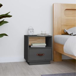 Noptiera, gri, 40x34x45 cm, lemn masiv de pin GartenMobel Dekor