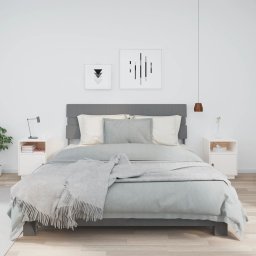 Noptiere, 2 buc., alb, 40x34x55 cm, lemn masiv de pin GartenMobel Dekor